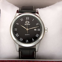 Guccamel® Mænd Smykker Watch, PU, med zink legering dial & Glas, platin farve forgyldt, justerbar & for mennesket, flere farver til valg, nikkel, bly & cadmium fri, 41x12mm, Længde Ca. 7.8 inch, Solgt af PC