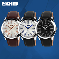 Мужские ювелирные часы SKmei®, Шнур из натуральной кожи, с Стеклянный & цинковый сплав, Другое покрытие, Много цветов для выбора, не содержит никель, свинец, 40x45mm, длина:Приблизительно 9.8 дюймовый, продается PC