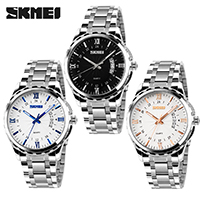 Мужские ювелирные часы SKmei®, нержавеющая сталь, с заголовка из цинкового сплава & Стеклянный, Платиновое покрытие платиновым цвет, Много цветов для выбора, 39mm, длина:Приблизительно 9.4 дюймовый, продается PC