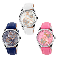 SKmei® kvinnor smycken Watch, Kohud, med Glas & Zink Alloy, plated, fler färger för val, nickel, bly och kadmium gratis, 33x42mm, Längd Ca 9.2 inch, Säljs av PC