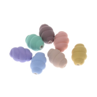 Solid Color Akrylpärlor, Akryl, Helix, gummerad & färg, fler färger för val, 13x9mm, Hål:Ca 1mm, 1000PC/Bag, Säljs av Bag
