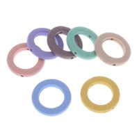 Solid Color Akryl perler, Donut, gummieret & ensfarvet, flere farver til valg, 23x4.5mm, Hole:Ca. 1.5mm, 1000pc'er/Bag, Solgt af Bag