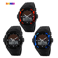 SKmei® Men Jóias Relógio, plástico, with aço inoxidável, Mais cores pare escolha, 44x47mm, comprimento Aprox 10 inchaltura, vendido por PC