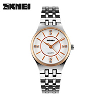 Женские ювелирные часы SKmei®, нержавеющая сталь, с Стеклянный & цинковый сплав, Другое покрытие, со стразами, 25x32mm, длина:Приблизительно 9.4 дюймовый, продается PC