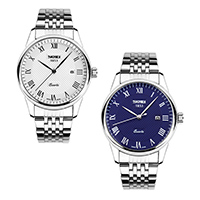 SKmei® Mænd Smykker Watch, Stainless Steel, med Glas & Zinc Alloy, platin farve forgyldt, flere farver til valg, 38mm, Længde Ca. 10 inch, Solgt af PC