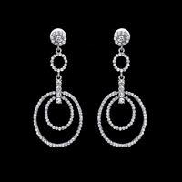 Zinc Alloy Drop Earrings stainless steel post pin platinum color plated with rhinestone lead & cadmium free Sold By Pair
