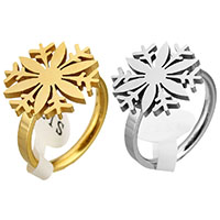 Stainless Steel Finger Ring, Flower, plated, for woman, more colors for choice, 16mm, US Ring Size:8, Sold By PC