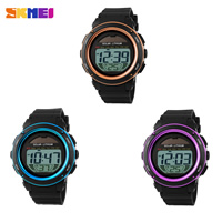 SKmei® Men Jewelry Watch, Silicone, with Glass & Stainless Steel, more colors for choice, 42x40mm, Length:Approx 9 Inch, Sold By PC