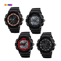 SKmei® Men Jewelry Watch, Silicone, with Plastic & Stainless Steel, painted, more colors for choice, 50x52mm, Length:Approx 10.8 Inch, Sold By PC