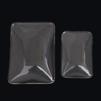 Glass Cabochons, Rectangle, different size for choice & flat back, 5PCs/Bag, Sold By Bag