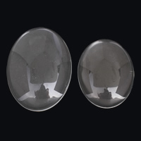Glas Cabochons, oval, verschiedene Größen vorhanden & flache Rückseite, 5PCs/Tasche, verkauft von Tasche
