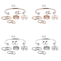 Parures de bijoux en alliage zinc, bracelet & bague, anneau & boucle d'oreille, alliage de zinc, avec Plastique ABS perle, acier inoxydable puce boucle d'oreille, Placage, plus de couleurs à choisir, sans plomb et cadmium, 60mm, Diamètre intérieur:Environ 60mm, Taille:3-7.5, Longueur:Environ 7 pouce, Vendu par fixé