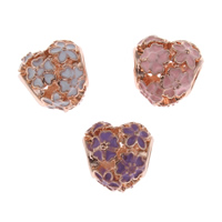 Tibetan Style European Beads, Flower, rose gold color plated, without troll & enamel & hollow, more colors for choice, lead & cadmium free, 11x11.50x10mm, Hole:Approx 5mm, 10PCs/Bag, Sold By Bag