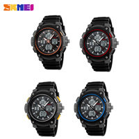 SKmei® Men Jewelry Watch, Silicone, with Plastic & Tibetan Style, plated, more colors for choice, 53x56mm, Length:Approx 10 Inch, Sold By PC