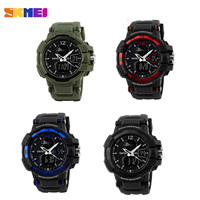 SKmei® Men Jewelry Watch, Silicone, with Plastic & Stainless Steel, more colors for choice, 48x46mm, Length:Approx 10 Inch, Sold By PC