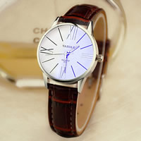Women Wrist Watch Cowhide with Glass & Zinc Alloy plated adjustable & for woman nickel lead & cadmium free Length Approx 9 Inch Sold By PC