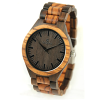 Ювелирные часы Redear®Men, Черный сандал, с Стеклянный & нержавеющая сталь, Другое покрытие, природный & Мужский, 54x11mm, длина:Приблизительно 8.8 дюймовый, продается PC