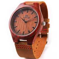 Redear®Men Smykker Watch, Koskind, med rød sandeltræ & Glas & Stainless Steel, forgyldt, naturlige & justerbar & for mennesket, 54x11mm, Længde Ca. 8.8 inch, Solgt af PC