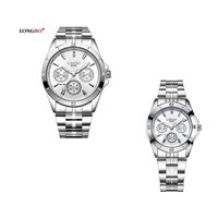 LONGBO® Unisex Smykker Watch, Stainless Steel, med Glas & Zinc Alloy, platin farve forgyldt, forskellige stilarter for valg, flere farver til valg, nikkel, bly & cadmium fri, Solgt af PC