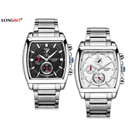 LONGBO®Men Nakit Watch, 316L Stainless Steel, s Staklo & Cink Alloy, platine boja pozlaćen, za čovjeka, više boja za izbor, nikal, olovo i kadmij besplatno, 40x38mm, Dužina Približno 9.6 inčni, Prodano By PC