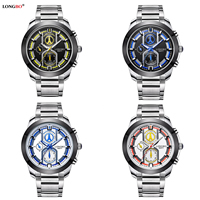 Stainless Steel, with Glass & Tibetan Style, plated, for man, more colors for choice, nickel, lead & cadmium free, 42mm, Length:Approx 9.4 Inch, Sold By PC