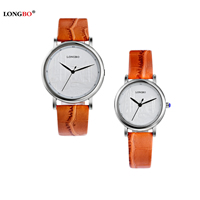 LONGBO® Unisex Smykker Watch, PU, med Glas & Zinc Alloy, forgyldt, justerbar & forskellige stilarter for valg, flere farver til valg, nikkel, bly & cadmium fri, Solgt af PC