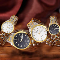 WLISH® joyas Unisex reloj, acero inoxidable, con Vidrio, chapado, unisexo & diverso tamaño para la opción & impermeable & con diamantes de imitación, más colores para la opción, libre de níquel, plomo & cadmio, Vendido por UD