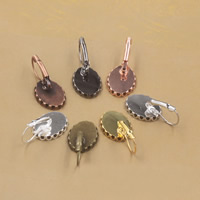 Brass Lever Back Earring Blank Flat Oval plated nickel lead & cadmium free 13-25mm Sold By Bag