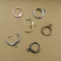 Brass Lever Back Earring Wires, plated, with loop, more colors for choice, nickel, lead & cadmium free, 11x15mm, Hole:Approx 1.5mm, 100PCs/Bag, Sold By Bag