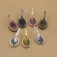 Brass Lever Terug Earring Component, Messing, Plat Ovaal, plated, meer kleuren voor de keuze, nikkel, lood en cadmium vrij, 13-18mm, Binnendiameter:Ca 13x18mm, 20pC's/Bag, Verkocht door Bag