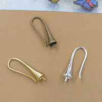 Латунный крючок для сережки, Латунь, Другое покрытие, Много цветов для выбора, не содержит никель, свинец, 10x22mm, 20ПК/сумка, продается сумка