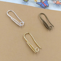 Brass Hook Earwire plated nickel lead & cadmium free Sold By Bag