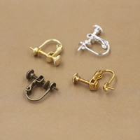 Brass Screw Back Clip-on Earring Findings, plated, more colors for choice, nickel, lead & cadmium free, 14x17mm, 20PCs/Bag, Sold By Bag