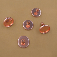 Brass Earring Stud Component Flat Round rose gold color plated nickel lead & cadmium free 8-16mm Sold By Bag