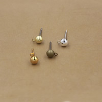 Brass Earring Post, cobre, banhado, Mais cores pare escolha, níquel, chumbo e cádmio livre, 5x12mm, Buraco:Aprox 1-2mm, 200PCs/Bag, vendido por Bag