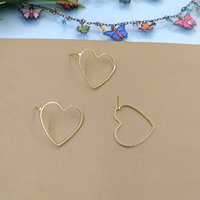 Brass Stud Earring Heart gold color plated nickel lead & cadmium free 15-20mm Inner Approx 20mm Sold By Bag
