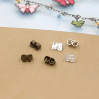 Brass Tension Ear Nut, Butterfly, plated, more colors for choice, nickel, lead & cadmium free, 6x4mm, 500PCs/Bag, Sold By Bag