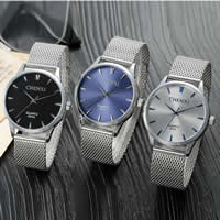 CHENXI Reloj para hombre, acero inoxidable, con Vidrio & aleación de zinc, chapado, más colores para la opción, 40.50mm, longitud:aproximado 9.8 Inch, Vendido por UD