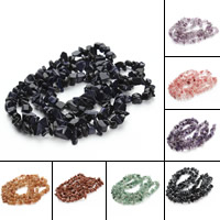 Gemstone Chips, Nuggets, natural, different materials for choice, 5-8mm, Hole:Approx 1mm, Approx 110PCs/Strand, Sold Per Approx 15.5 Inch Strand