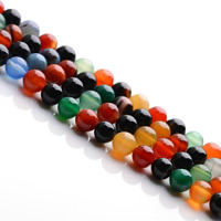 Prirodni Rainbow ahat perle, Rainbow Agate, Krug, prirodan, različite veličine za izbor, Rupa:Približno 1mm, Prodano Per Približno 15.5 inčni Strand