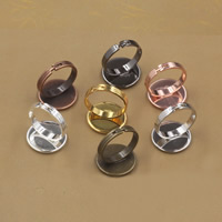 Brass Bezel Ring Base Flat Round plated & adjustable nickel lead & cadmium free 10-20mm US Ring Sold By Bag