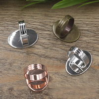 Brass Bezel Ring Base, Flat Oval, plated, different inner diameter for choice & adjustable, more colors for choice, nickel, lead & cadmium free, 13-25mm, US Ring Size:6-9, 40PCs/Bag, Sold By Bag