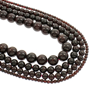 Natürlicher Granat Perlen, rund, Januar Birthstone & verschiedene Größen vorhanden, Bohrung:ca. 1mm, verkauft per ca. 15.5 ZollInch Strang