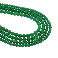 Natürliche grüne Achat Perlen, Grüner Achat, rund, verschiedene Größen vorhanden, Bohrung:ca. 1mm, verkauft per ca. 15.5 ZollInch Strang