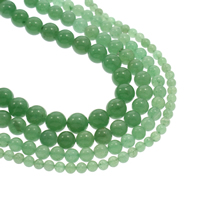 Grüner Aventurin Perle, rund, verschiedene Größen vorhanden, Bohrung:ca. 1mm, verkauft per ca. 15.5 ZollInch Strang