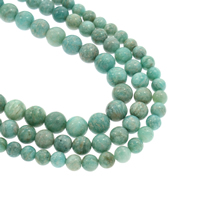 Amazonit perle, Krug, prirodan, različite veličine za izbor, Razred AAA, Rupa:Približno 1mm, Prodano Per Približno 15.5 inčni Strand