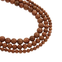 Goldstone Beads, Ronde, natuurlijk, verschillende grootte voor keus, Gat:Ca 1mm, Per verkocht Ca 15.5 inch Strand
