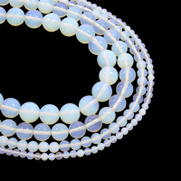 More Opal perle, Krug, prirodan, različite veličine za izbor, Rupa:Približno 1mm, Prodano Per Približno 15.5 inčni Strand