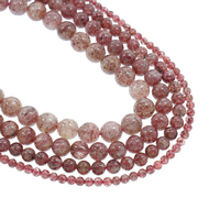Strawberry Quartz perla, Cerchio, naturale, formato differente per scelta, Foro:Appross. 1mm, Venduto per Appross. 15.5 pollice filo