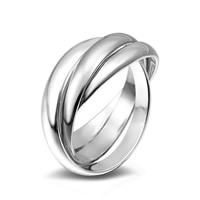 Brass Finger Ring, real silver plated, different size for choice & for woman, lead & cadmium free, 3mm, Sold By PC